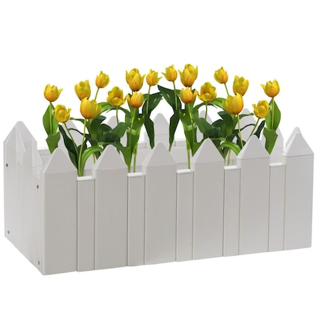 Invernaculo 10.5 x 25.5 x 10.5 in. Vinyl Planter Box Garden Bed Flower Pot White IN3171954